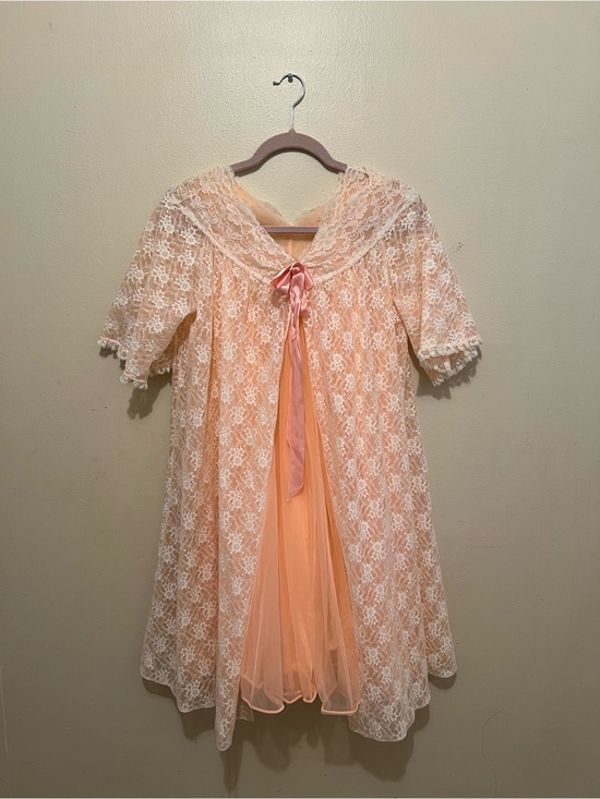 RoVel Other - Vintage 50’s 60’s RoVel of California pink nylon chiffon and lace lingerie set.